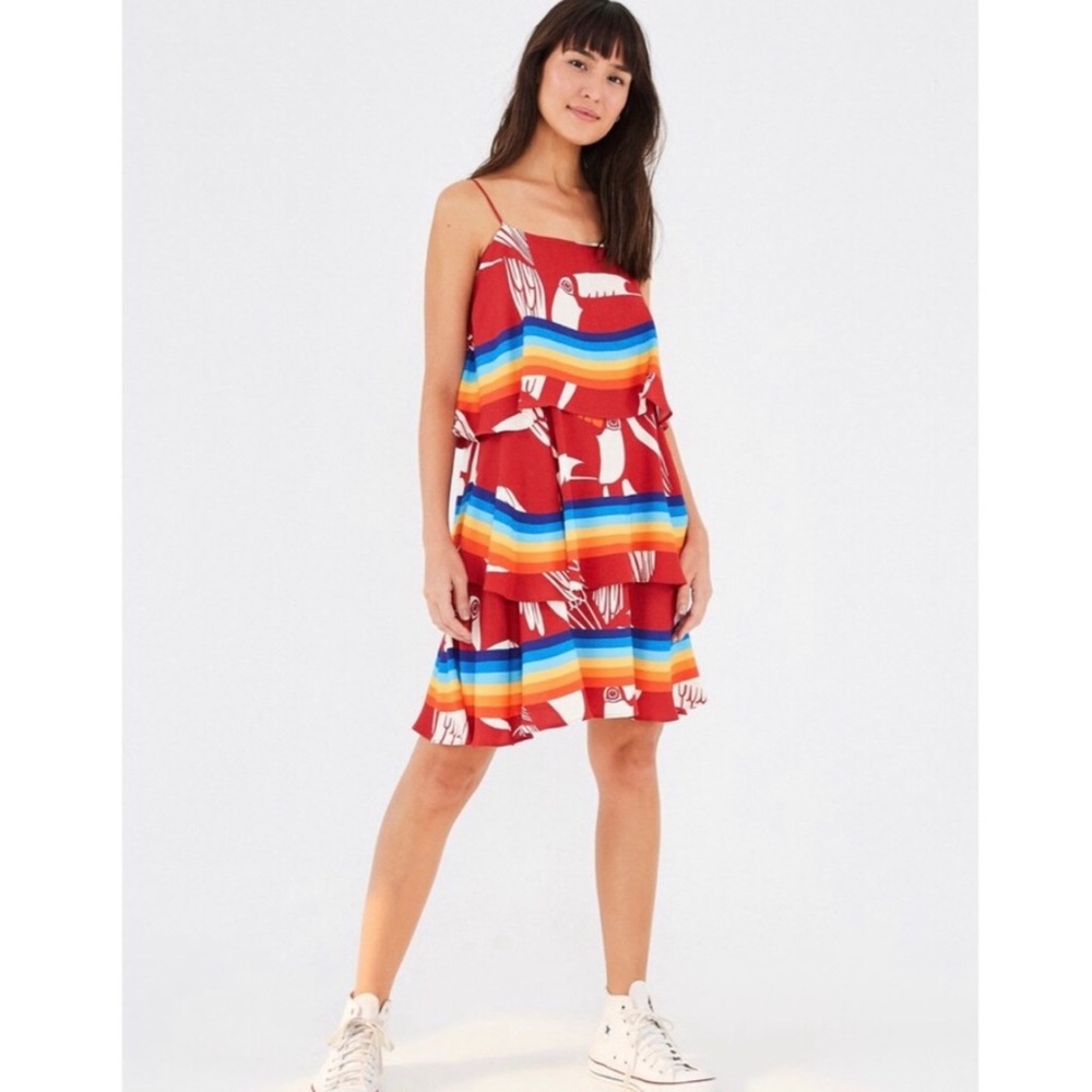 NWT Farm Rio Tucano Tiered Parrot Dress